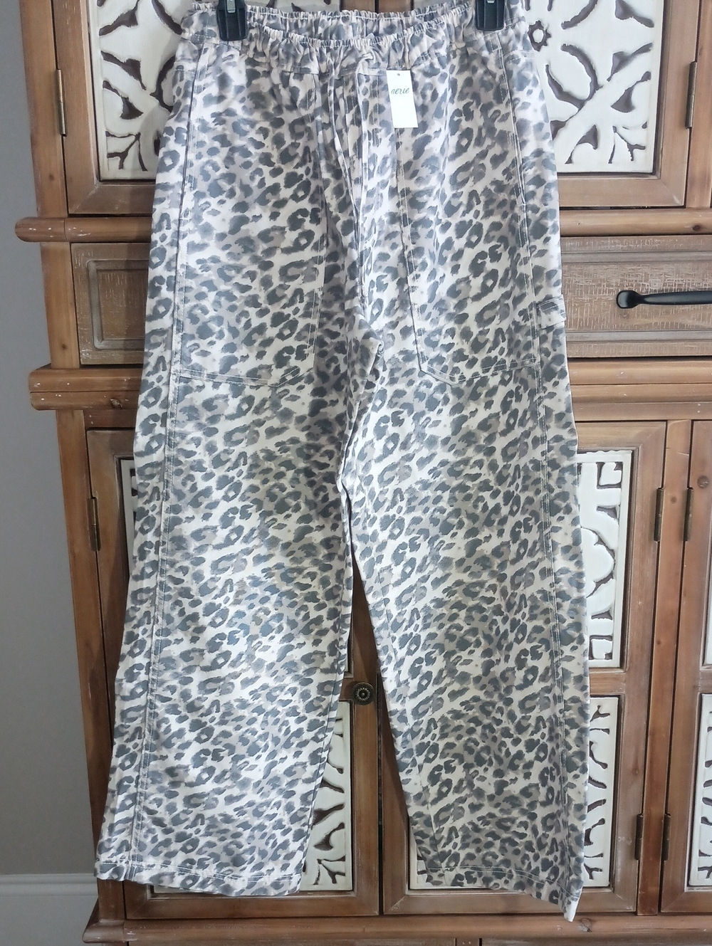 aerie Leopard Print Wide Leg Pants